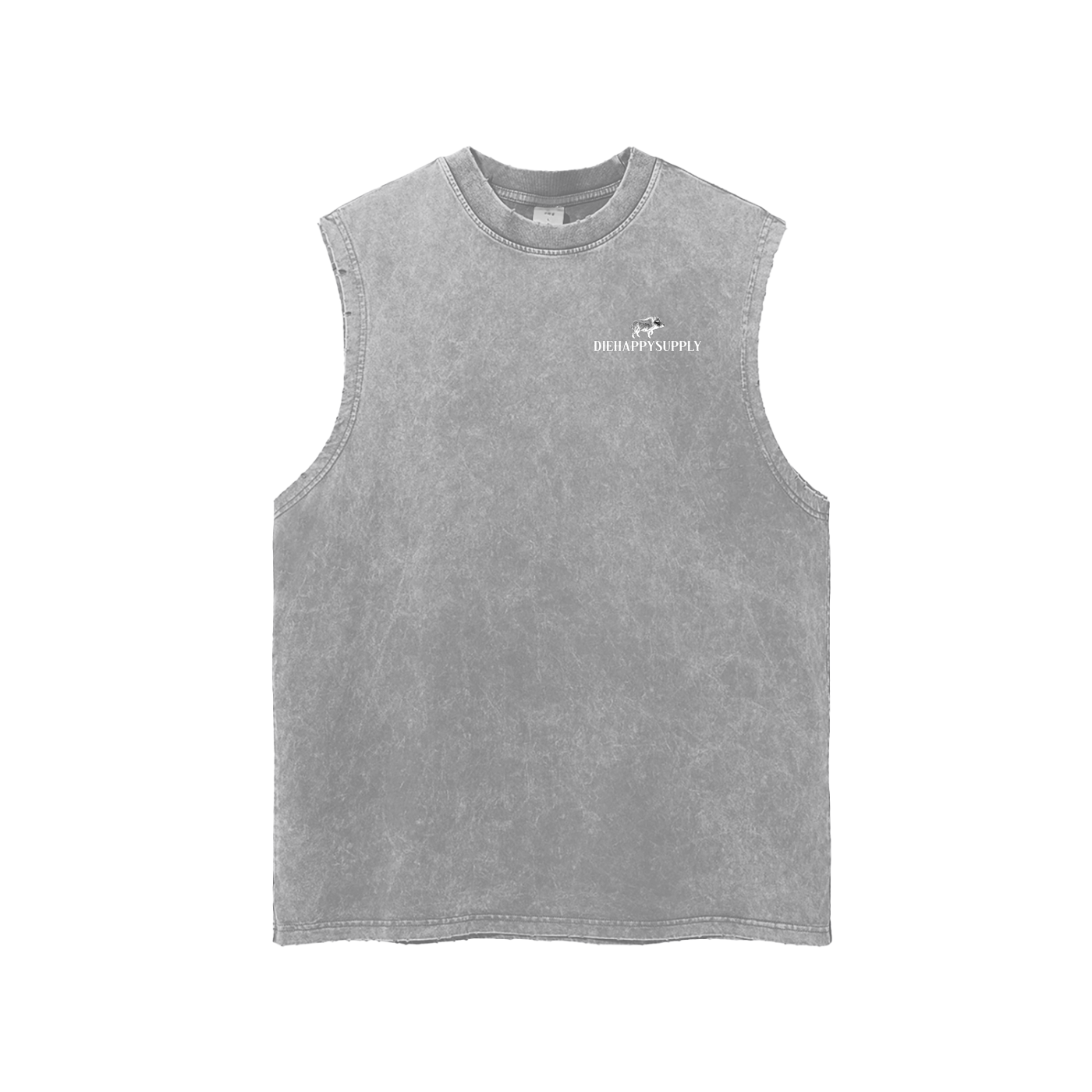 Snow Washed Frayed Hem Tank Top