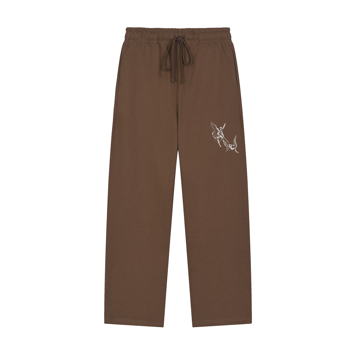 Solid Color Straight-Leg Sweatpants