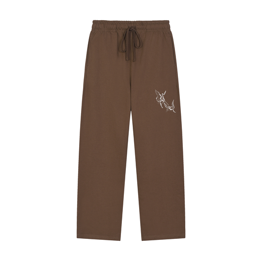 Solid Color Straight-Leg Sweatpants