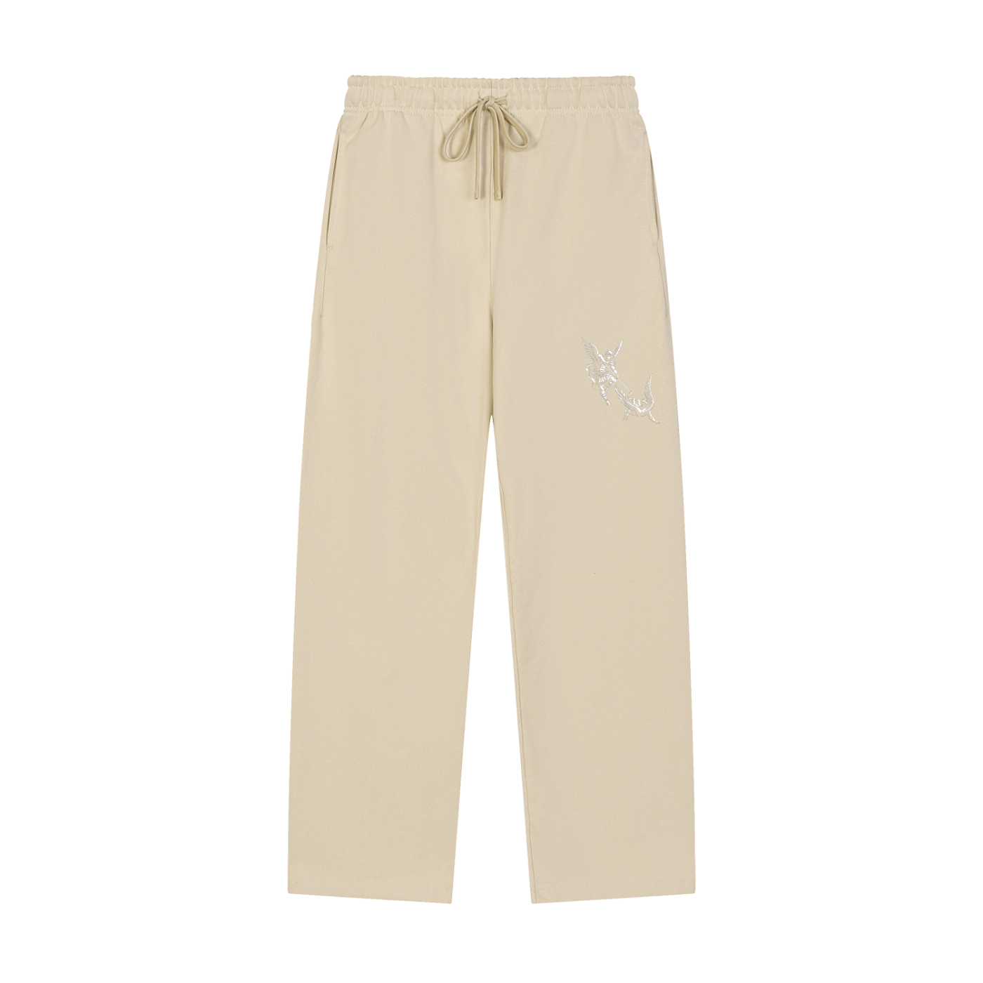 Solid Color Straight-Leg Sweatpants