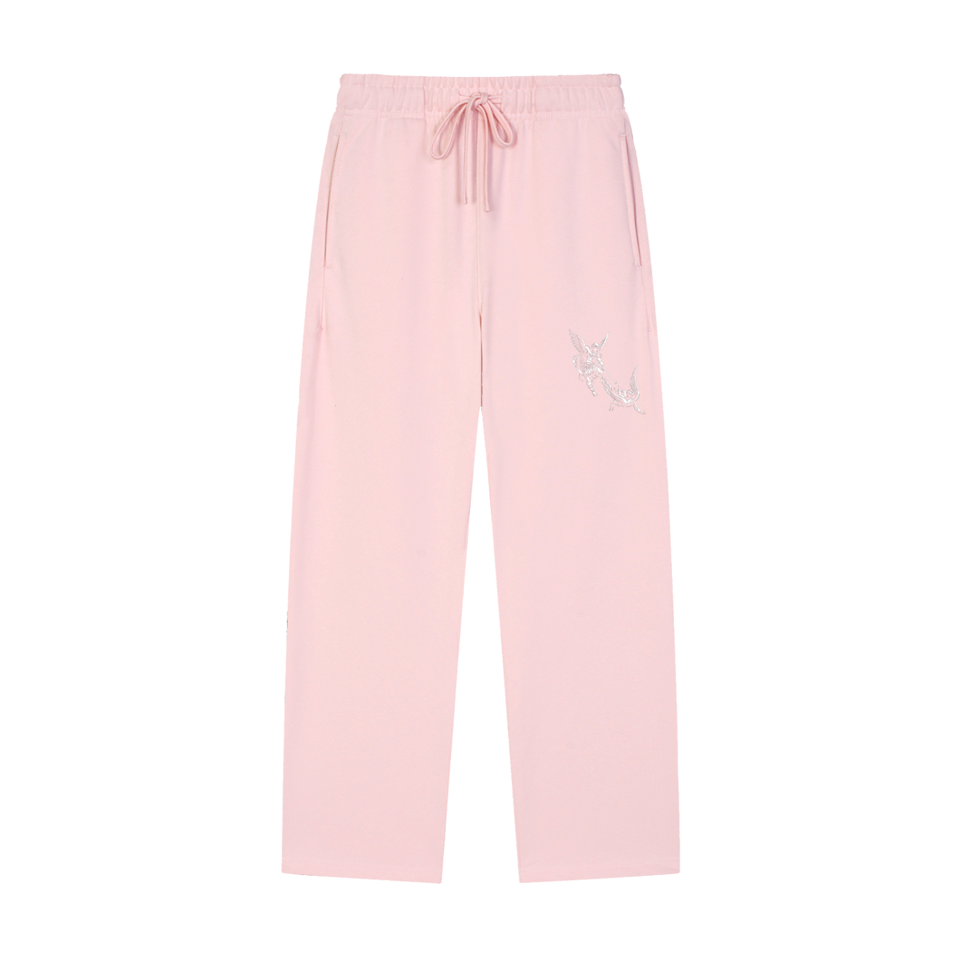 Solid Color Straight-Leg Sweatpants