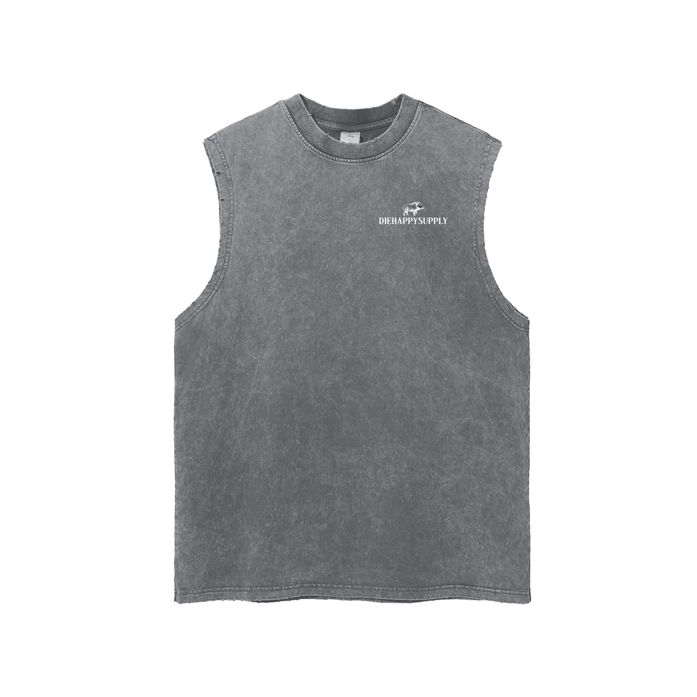 Snow Washed Frayed Hem Tank Top